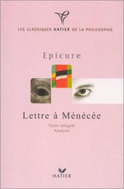 Cover of: Lettre à Ménécée