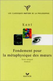 Cover of: Fondements pour la métaphysique des moeurs by Immanuel Kant