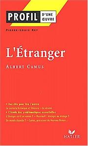 Cover of: L' Etranger: Profil D'une Oeuvre