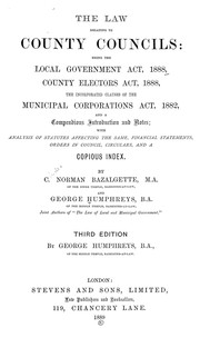 Cover of: The law relating to county councils by Great Britain