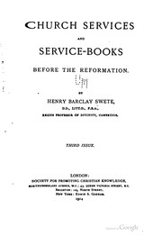 Cover of: Church services and service-books before the reformation. by Henry Barclay Swete