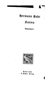 Cover of: Sanna by Hermann Bahr