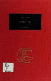 Cover of: Juvenilia. by John Donne