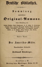 Cover of: Der Amerika-müde. by Ferdinand Kürnberger