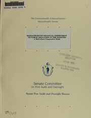 Cover of: Massachusetts' financial commitment to public education in the eighties: a multi-state comparative study