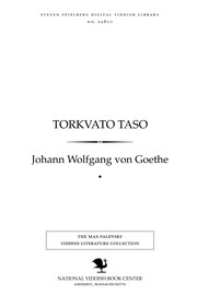 Cover of: Ṭorḳṿaṭo Ṭaso by Johann Wolfgang von Goethe