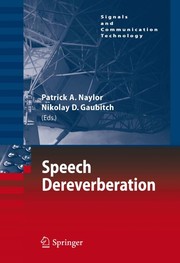 Cover of: Speech dereverberation