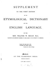 Cover of: An etymological dictionary of the English language by Walter W. Skeat