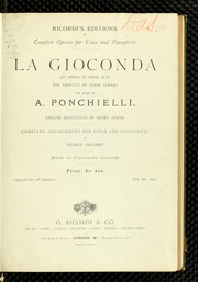 Cover of: La Gioconda: an opera in four acts