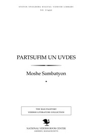 Cover of: Partsufim un uvdes̀ by Moshe Sambatyon