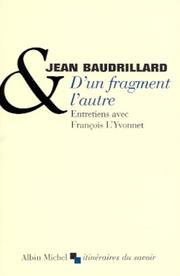 Cover of: D'un fragment l'autre : Entretiens avec François L'Yvonnet
