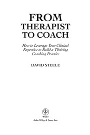 Cover of: From therapist to coach by Steele, David J.