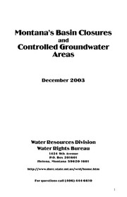 Cover of: Montana's basin closures and controlled groundwater areas by Montana. Water Rights Bureau