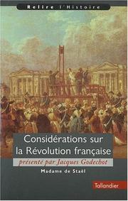 Cover of: Considération de la révolte française by Madame de Staël