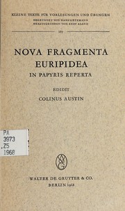 Cover of: Nova fragmenta Euripidea.: In papyris reperta.