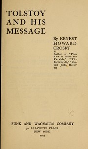 Cover of: Tolstoy and his message