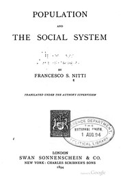 Cover of: Population and the social system
