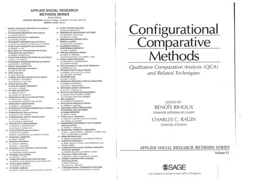 Comparative methods by [edited by] Benoît Rihoux, Charles C. Ragin.