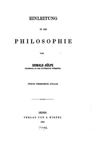 Cover of: Einleitung in die Philosophie by Oswald Külpe