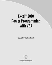 Cover of: Excel 2010 power programming with VBA