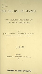 Cover of: The church in France: two lectures delivered at the Royal Institution