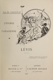 Cover of: L'épopée canadienne, Lévis by Léopold Leau