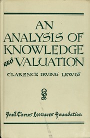Cover of: An analysis of knowledge and valuation
