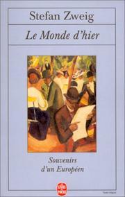 Cover of: Le Monde d'hier by Stefan Zweig