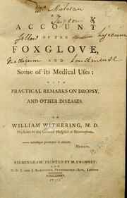 Cover of: An Account of the foxglove, and some of its medical uses by William Withering
