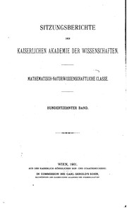 Cover of: Sitzungsberichte der kaiserlichen Akademie der Wissenschaften. Mathematisch ... by Kaiserlichen Akademie der Wissenschaften in Wien, Mathematisch-Naturwissenschaftliche Klasse