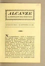 Cover of: Alcanze al postillon del Mercurio: Satiago [sic] de Chile 5 de septiembre de 1822