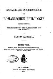Cover of: Encyklopaedie und Methodologie der romanischen Philologie: mit besonderer Berücksichtigung des französischen und italienischen