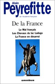 Cover of: De la France by Alain Peyrefitte