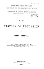 Cover of: History of education in Mississippi by Edward Mayes