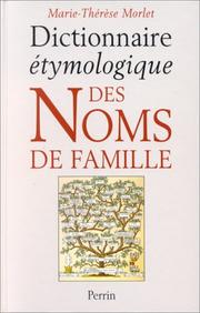 Cover of: Dictionnaire étymologique des noms de famille