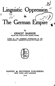 Cover of: Linguistic oppression in the German empire