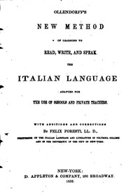 Cover of: New Method of Learning to Read, Write, and Speak the Italian Language