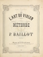 Cover of: L'art du violon: me thode