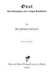 Odal - Das Lebensgesetz eines ewigen Deutschland by Johann von Leers