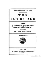 Cover of: The Intruder: A Novel by Gabriele D'Annunzio
