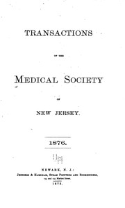 Cover of: Transactions by Medical Society of New Jersey