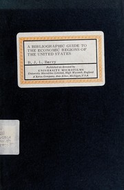Cover of: A bibliographic guide to the economic regions of the United States.