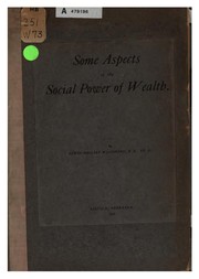 Cover of: Some aspects of the social power of wealth. by Edwin Hellaby Willisford