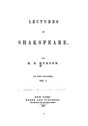 Cover of: Lectures on Shakespeare.