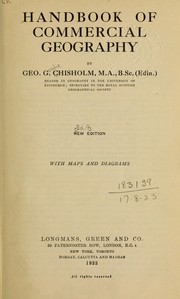 Cover of: Handbook of commercial geography. by Chisholm, Geo. G.