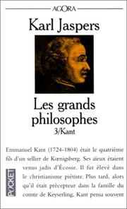 Cover of: Les Grands Philosophes, tome 3 : Kant