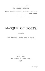 Cover of: A masque of poets. by George Parsons Lathrop