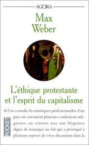 Cover of: L'Ethique protestante et l'esprit du capitalisme by Max Weber