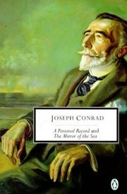 Cover of: A Personal Record and A Mirror of the Sea by Joseph Conrad