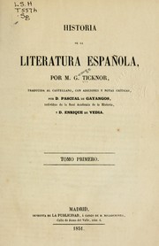 Historia de la literatura española by George Ticknor